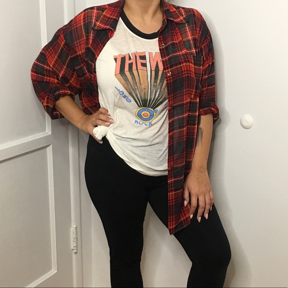 Vintage GAP semi-sheer oversized flannel blouse M